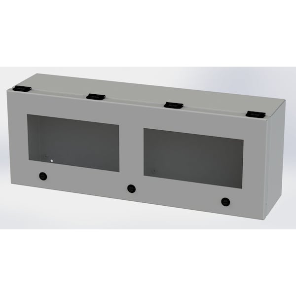 1/4 Turn Latch Electrical Enclosures, 9 in H, 6 in D, 24 in W, NEMA 3R, 4, 12, 13, Carbon Steel